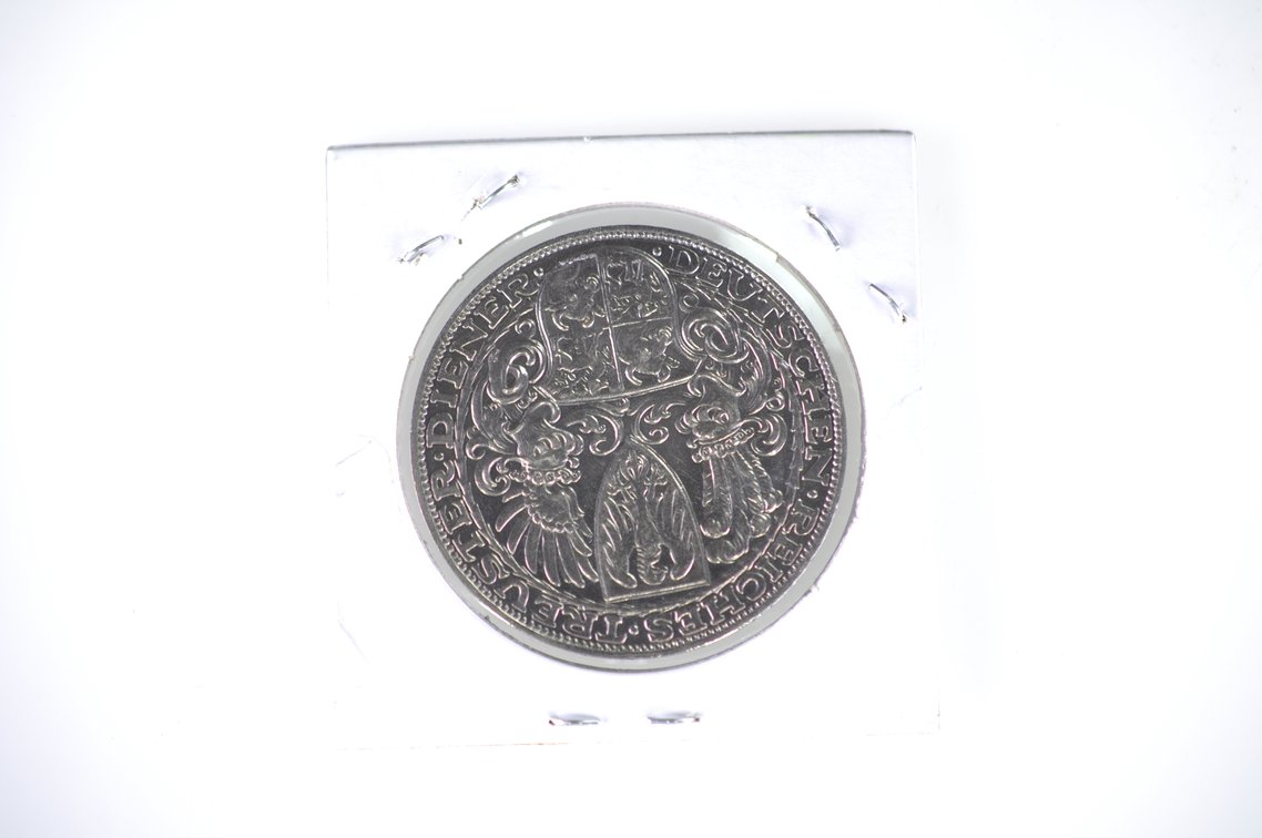 1927 and 1934 German Five Funf Mark Coins, photo 3 of 7