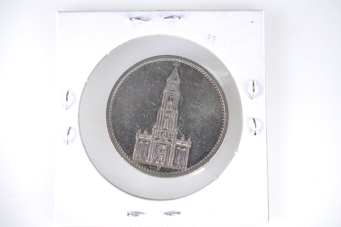 1927 and 1934 German Five Funf Mark Coins, photo 6 of 7
