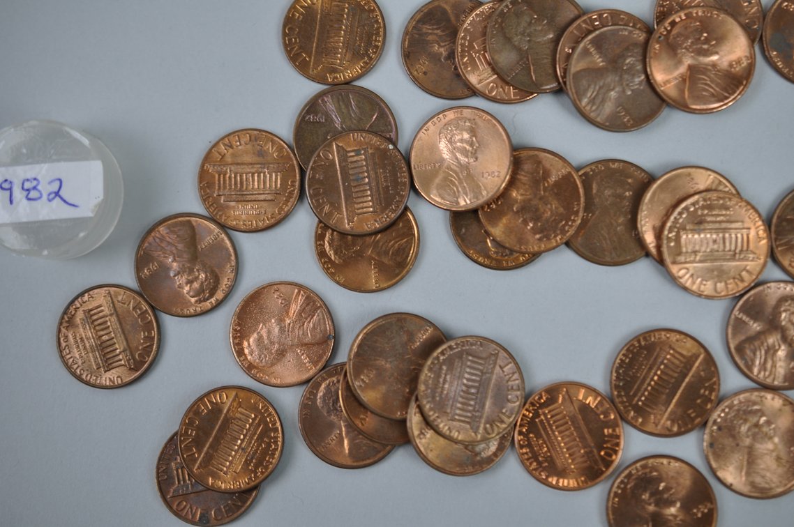 1959-1960 and 1982 AU/MS Pennies, photo 13 of 18