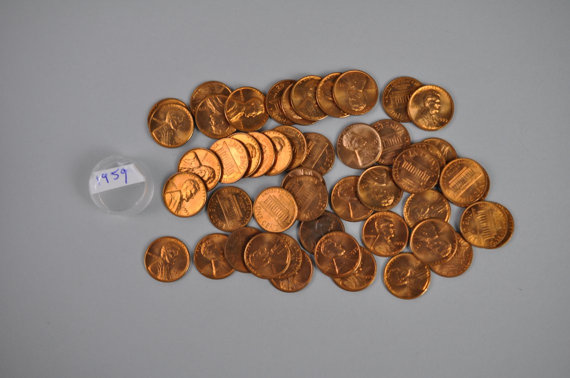 1959-1960 and 1982 AU/MS Pennies, photo 14 of 18