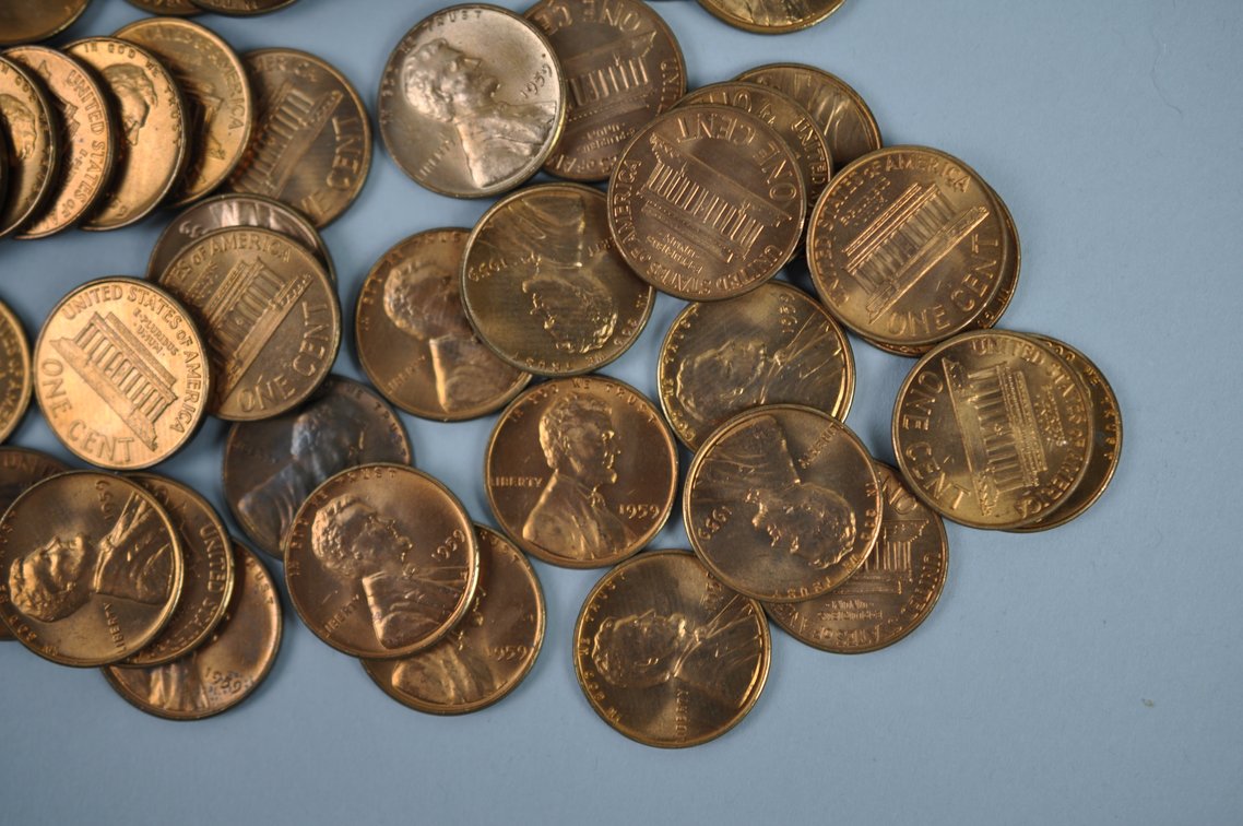 1959-1960 and 1982 AU/MS Pennies, photo 17 of 18