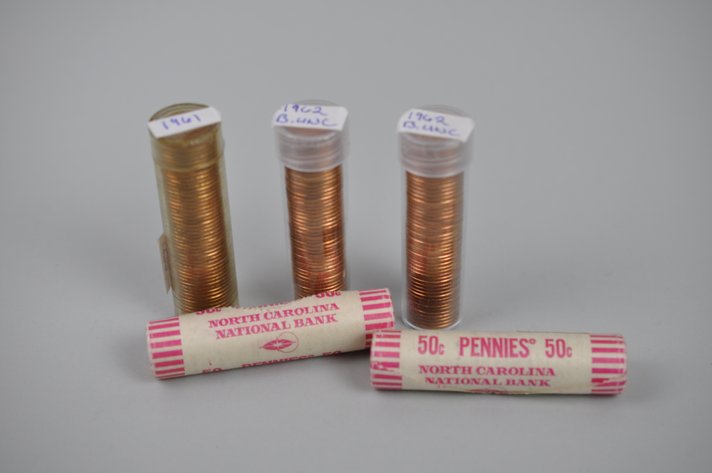 1961-1962 and 1970 B. UNC Lincoln Memorial Pennies