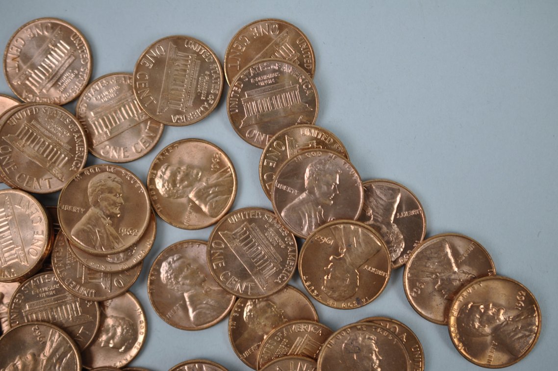 1961-1962 and 1970 B. UNC Lincoln Memorial Pennies, photo 12 of 15