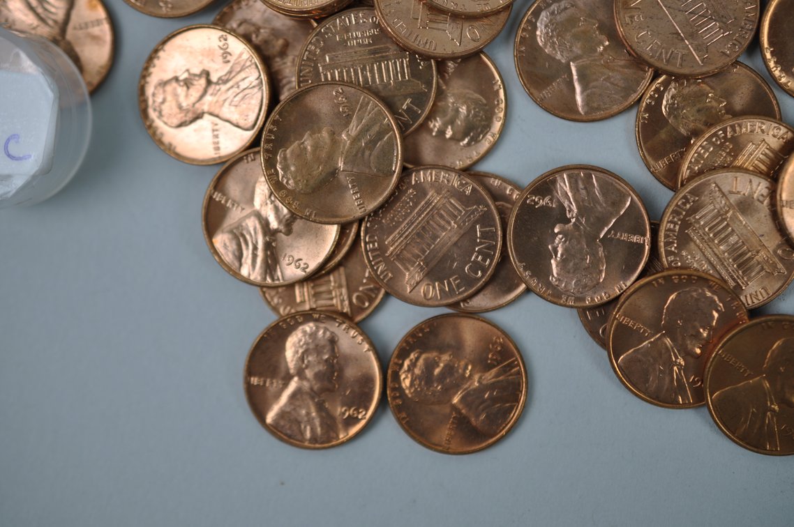 1961-1962 and 1970 B. UNC Lincoln Memorial Pennies, photo 14 of 15