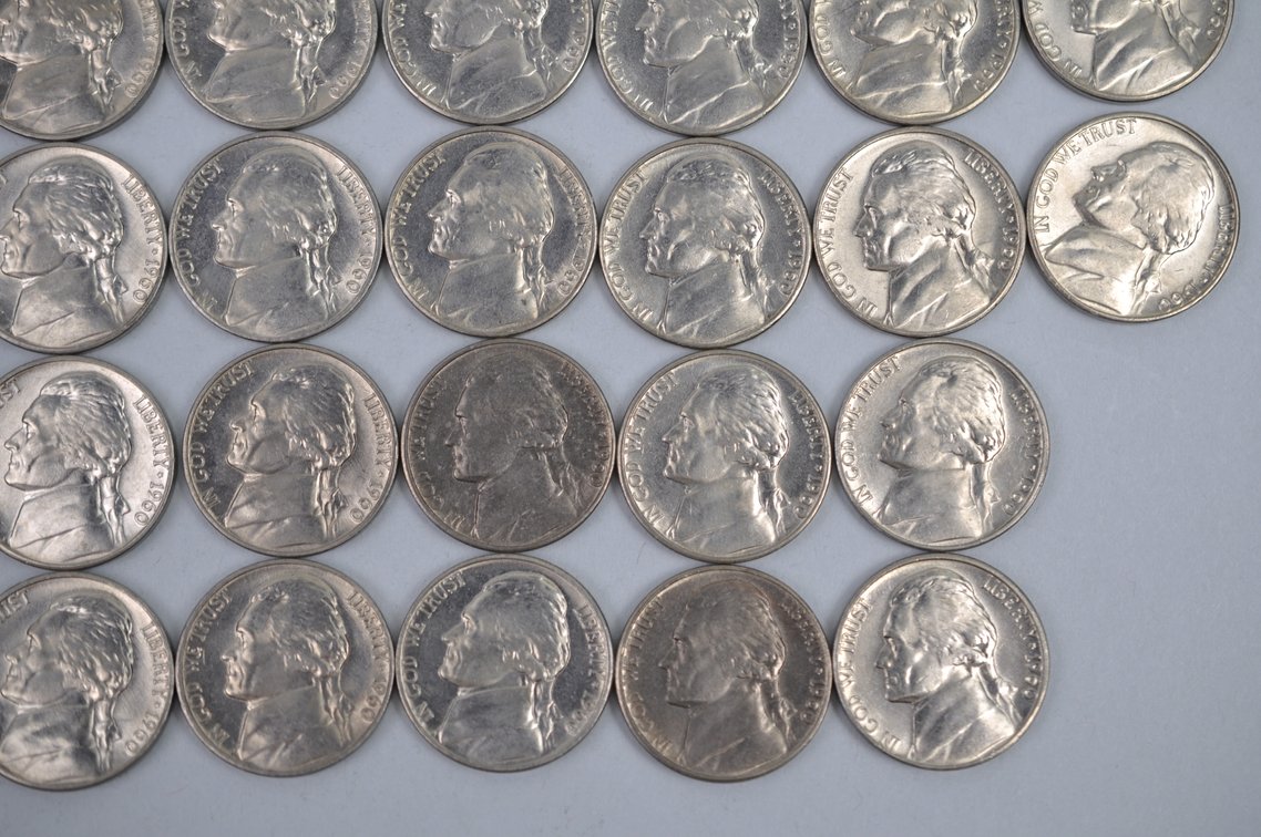 1960 Tube of Jefferson Nickels Denver, photo 5 of 10