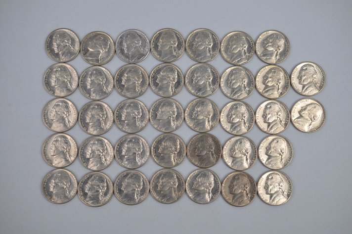 1960 Tube of Jefferson Nickels Denver