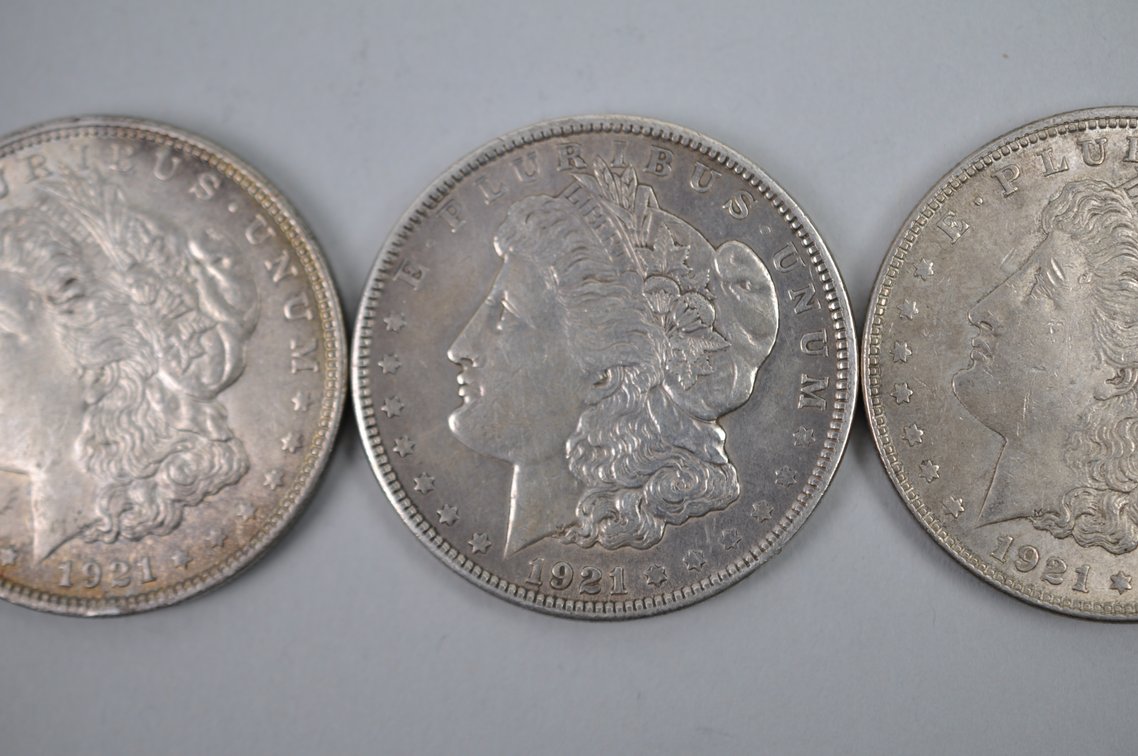 1921 Morgan Silver Dollars Philadelphia, photo 3 of 9