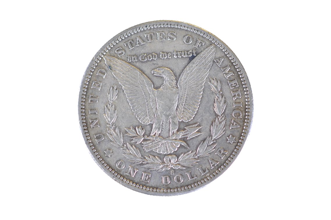 1888 Silver Morgan Dollar San Francisco, photo 2 of 2
