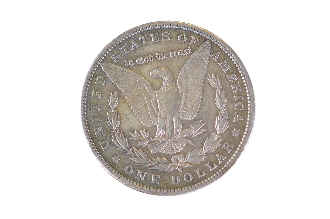 1890 Silver Morgan Dollar San Francisco, photo 2 of 2