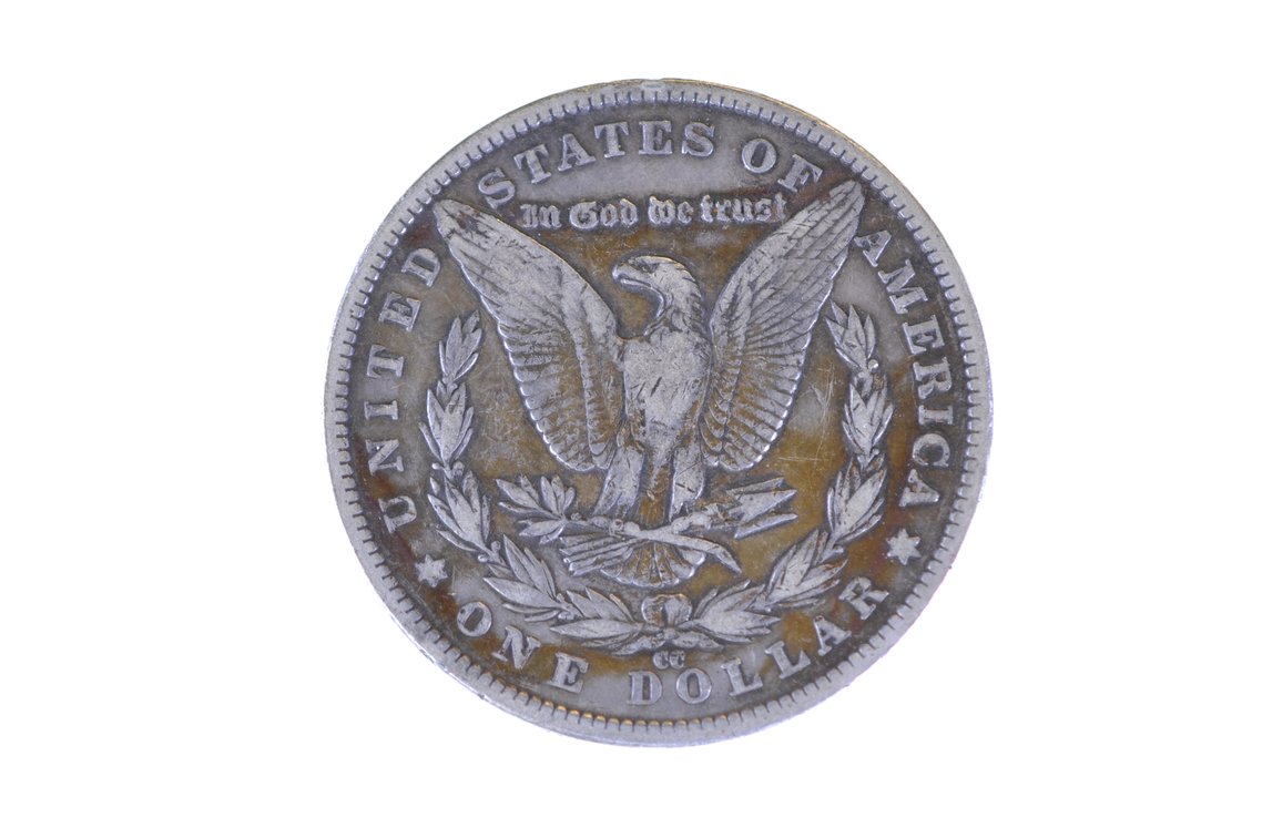 1890 Silver Morgan Dollar Carson City, photo 2 of 3