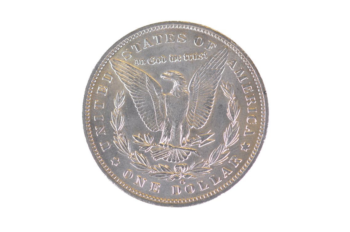 1890 Silver Morgan Dollar New Orleans, photo 2 of 2