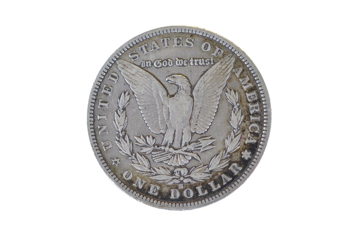 1892 Silver Morgan Dollar San Francisco, photo 2 of 3