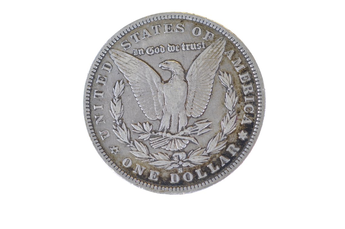 1892 Silver Morgan Dollar San Francisco, photo 3 of 3