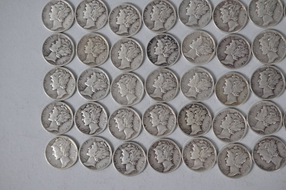 1942 US Silver Dimes, photo 4 of 10