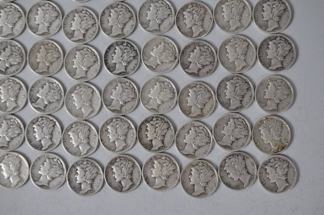 1942 US Silver Dimes, photo 5 of 10