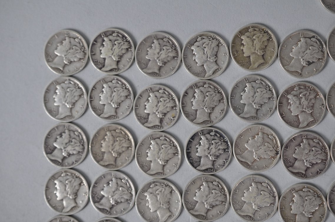 1942 US Silver Dimes, photo 2 of 10
