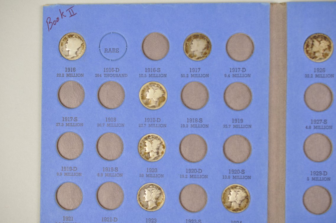 1916-1945 Mercury Dime Whitman Folders, photo 15 of 21