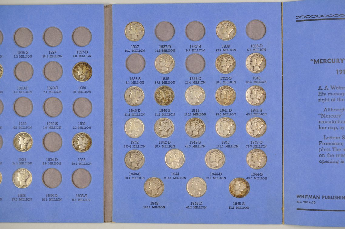 1916-1945 Mercury Dime Whitman Folders, photo 19 of 21