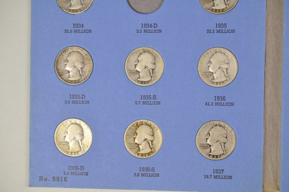 1932 to 1964 Washington Quarters in Whitman Folders, photo 5 of 8