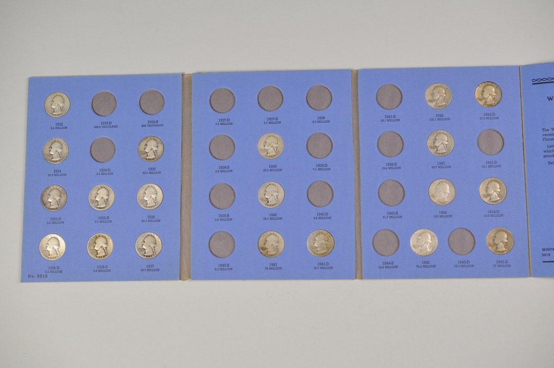 1932 to 1964 Washington Quarters in Whitman Folders, photo 2 of 8