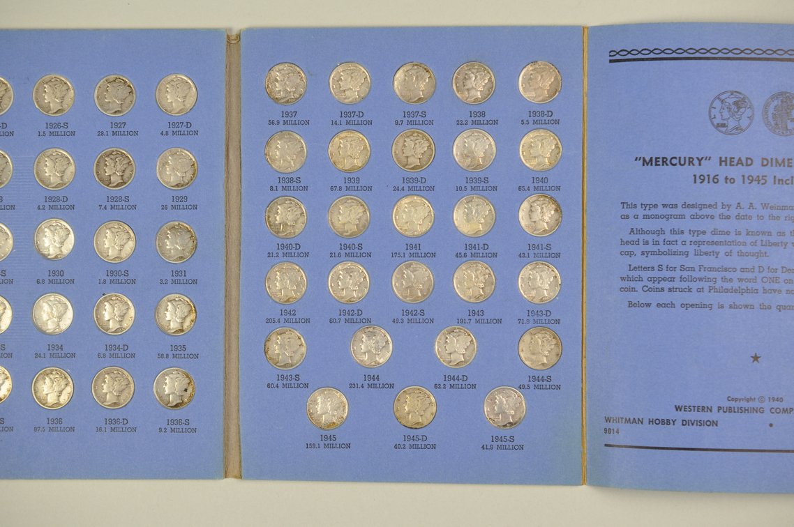 1916-1945 Mercury Dime Whitman Folder, photo 9 of 12