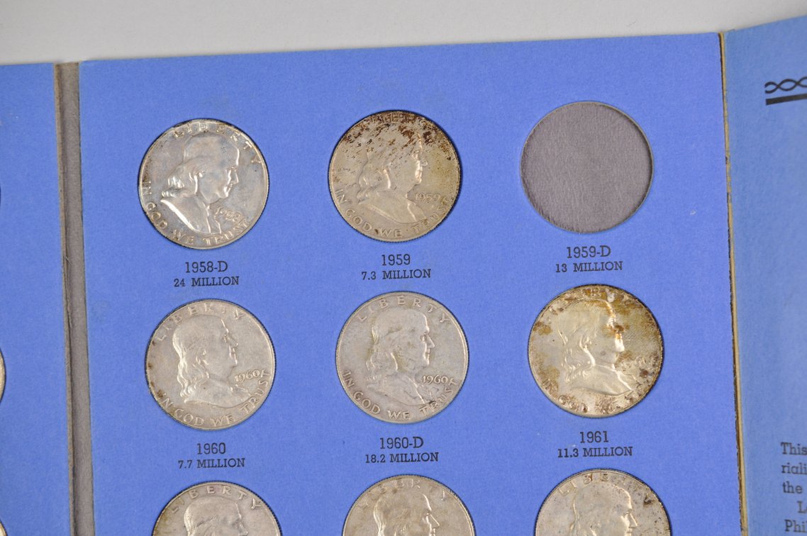 1948-1963 Franklin Half Dollars Whitman Folder, photo 11 of 13