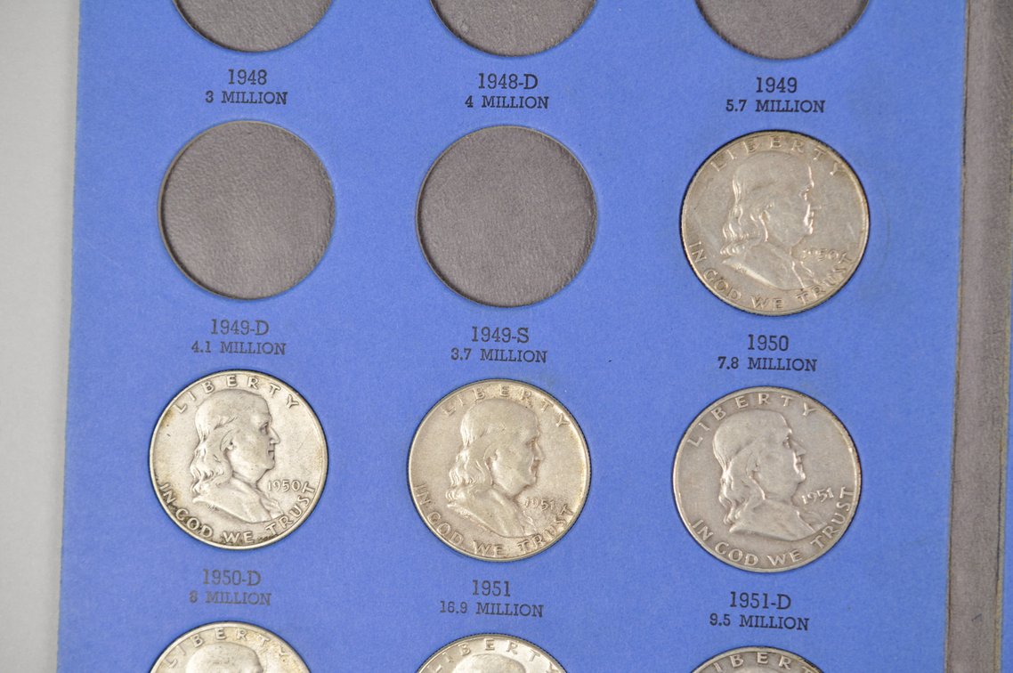1948-1963 Franklin Half Dollars Whitman Folder, photo 5 of 13