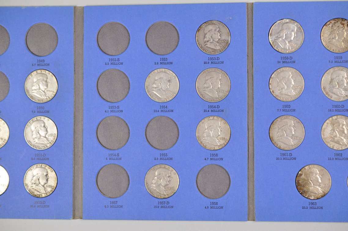 1948-1963 Franklin Half Dollars Whitman Folder, photo 7 of 13