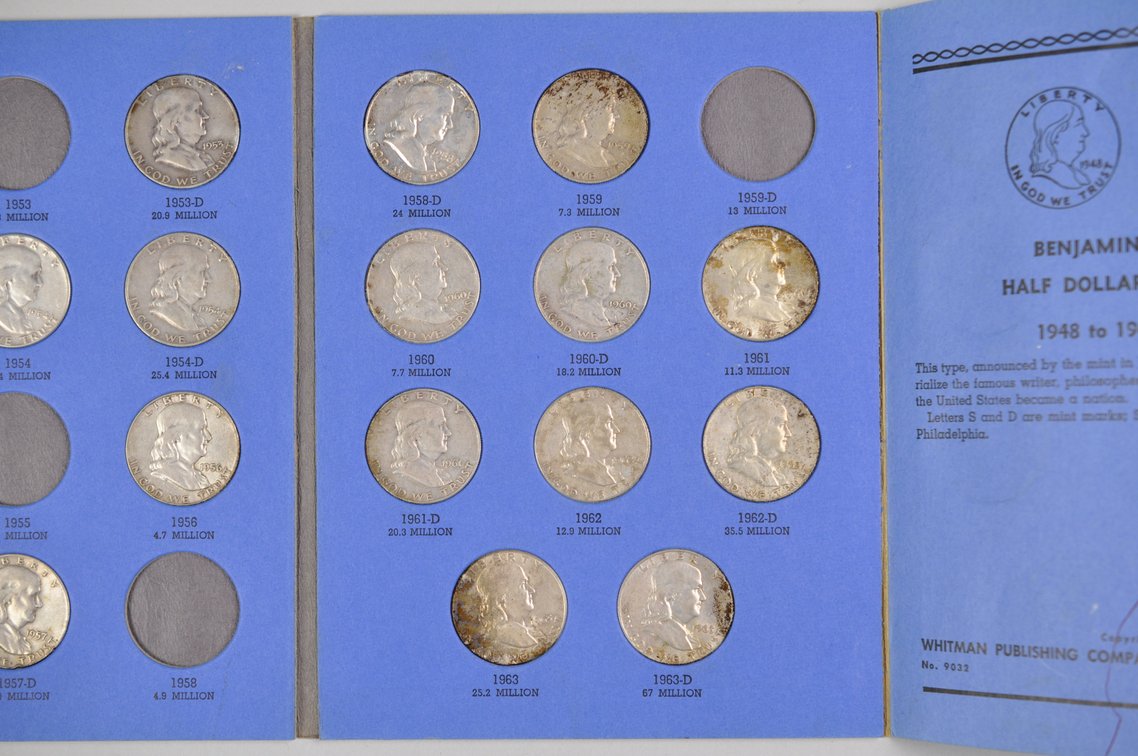 1948-1963 Franklin Half Dollars Whitman Folder, photo 10 of 13