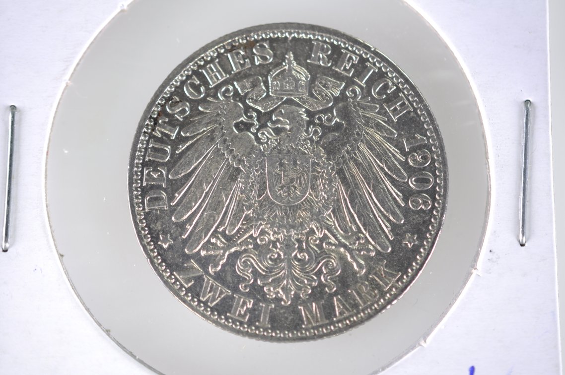 1906 and 1933 German Two Zwei Mark Coins, photo 5 of 8