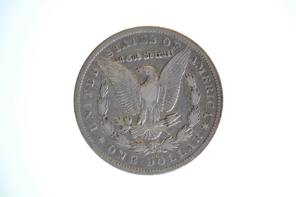 1880 Silver Morgan Dollar Carson City, photo 2 of 2