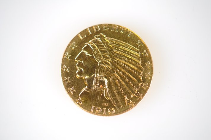 1910 Indian Head Five Dollar Gold Coin