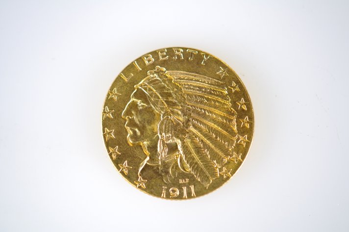 1911 Indian Head Five Dollar Gold Coin