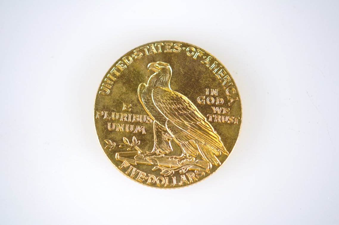 1911 Indian Head Five Dollar Gold Coin, photo 2 of 2