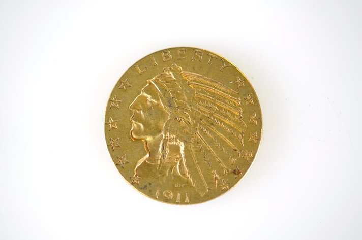 1911 Indian Head Five Dollar Gold Coin