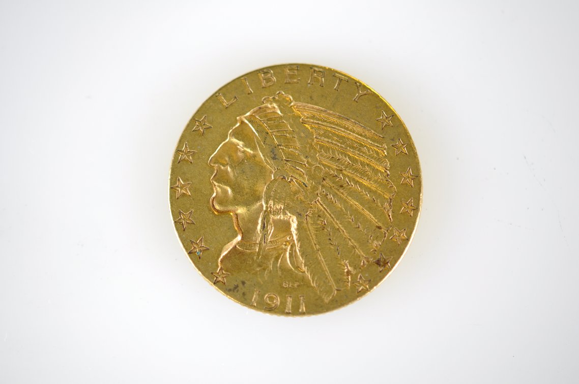 1911 Indian Head Five Dollar Gold Coin, photo 2 of 4