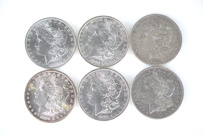 1883-1884 Morgan Silver Dollars