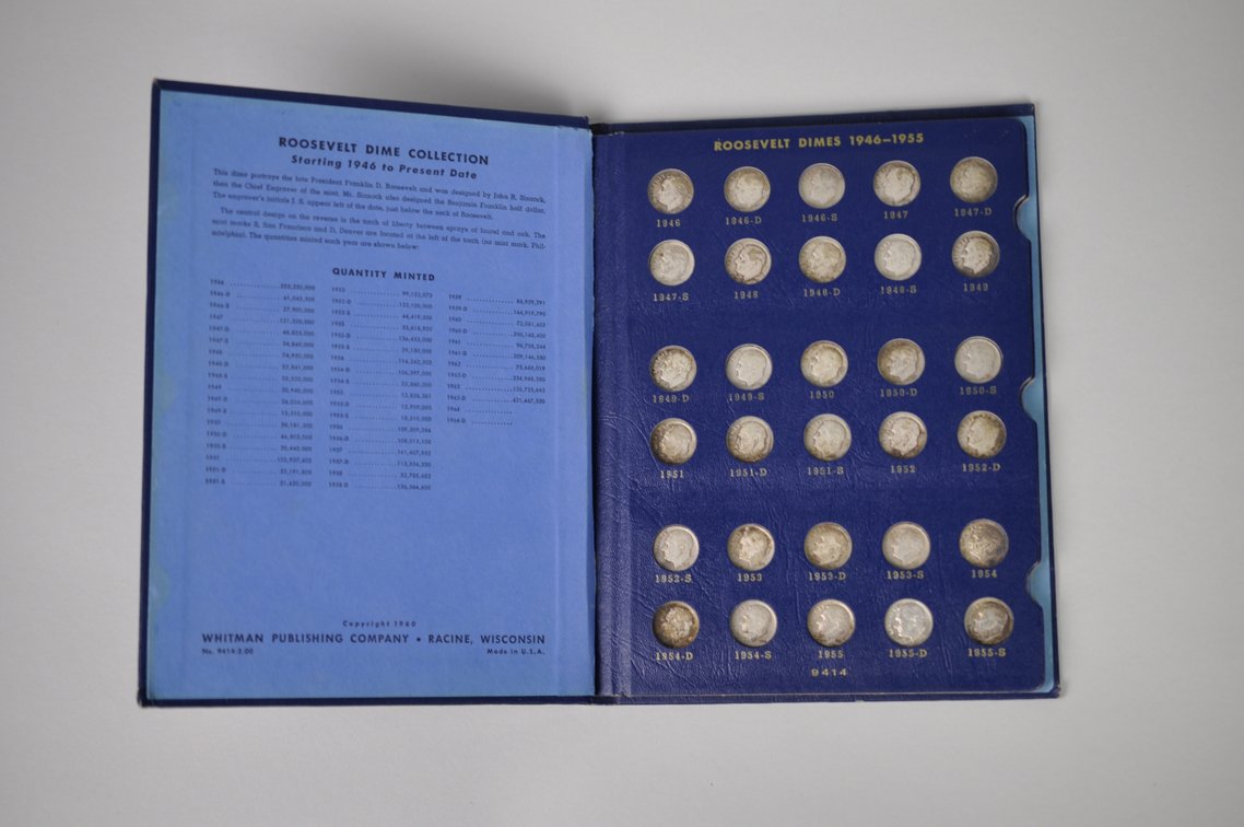 1946-1972 Book of Roosevelt Dimes, photo 2 of 11