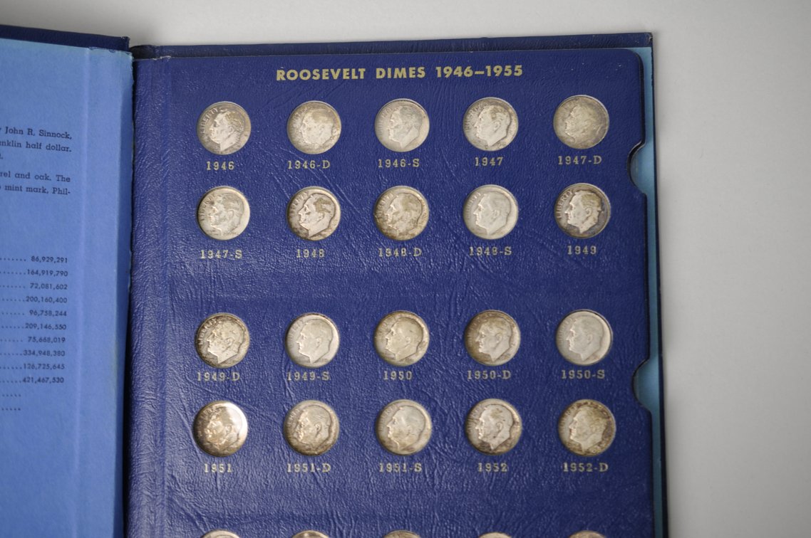 1946-1972 Book of Roosevelt Dimes, photo 3 of 11
