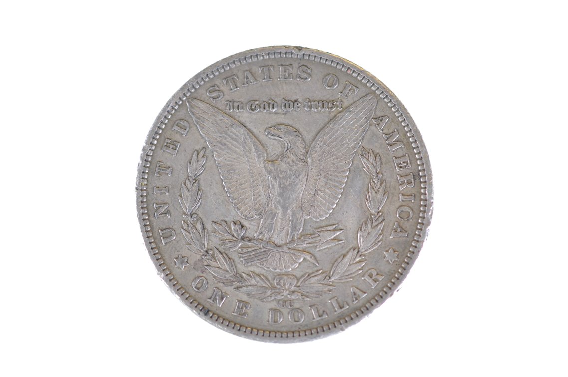 1890 Silver Morgan Dollar Carson City, photo 2 of 2