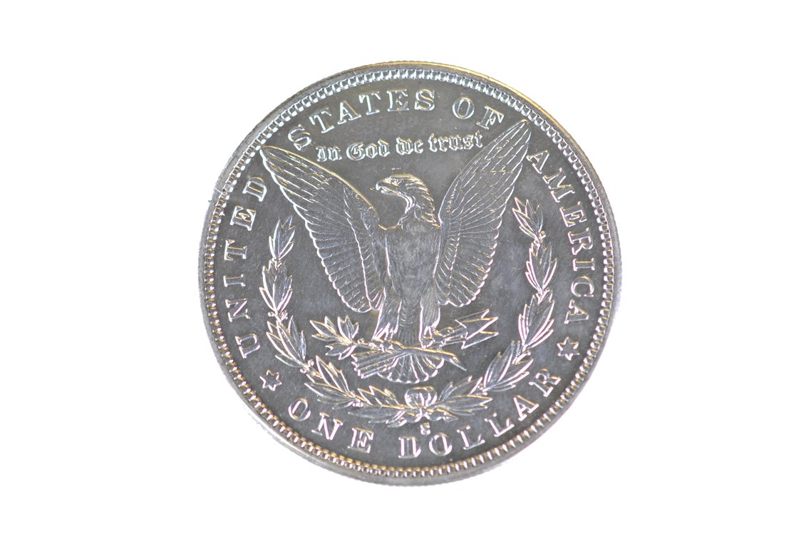 1892 Silver Morgan Dollar San Francisco, photo 2 of 2