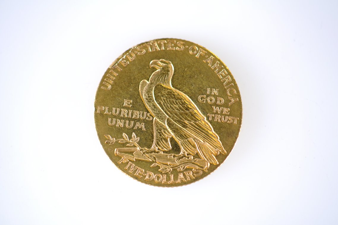 1905 Indian Head Five Dollar Gold Coin, photo 3 of 4