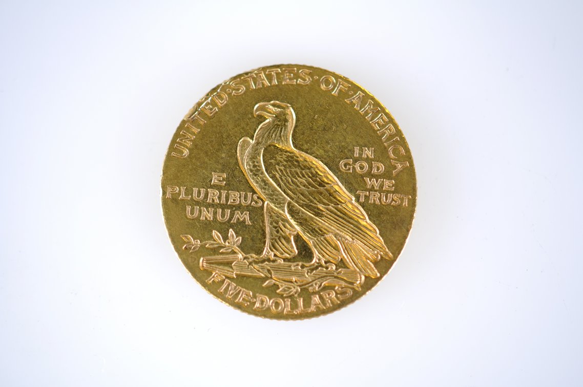 1905 Indian Head Five Dollar Gold Coin, photo 4 of 4
