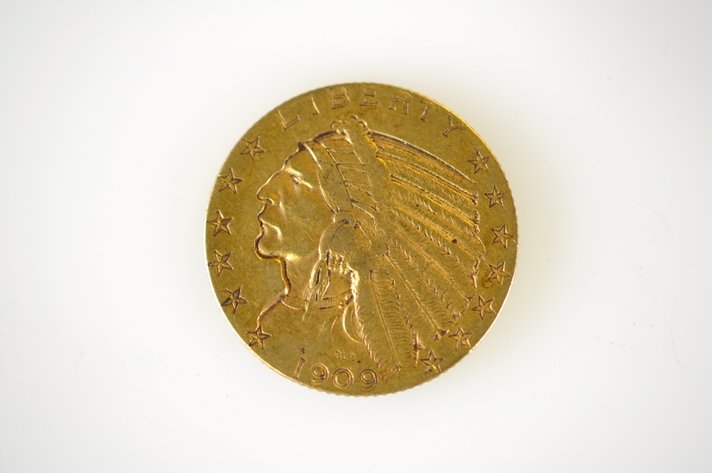1909 Indian Head Five Dollar Gold Coin