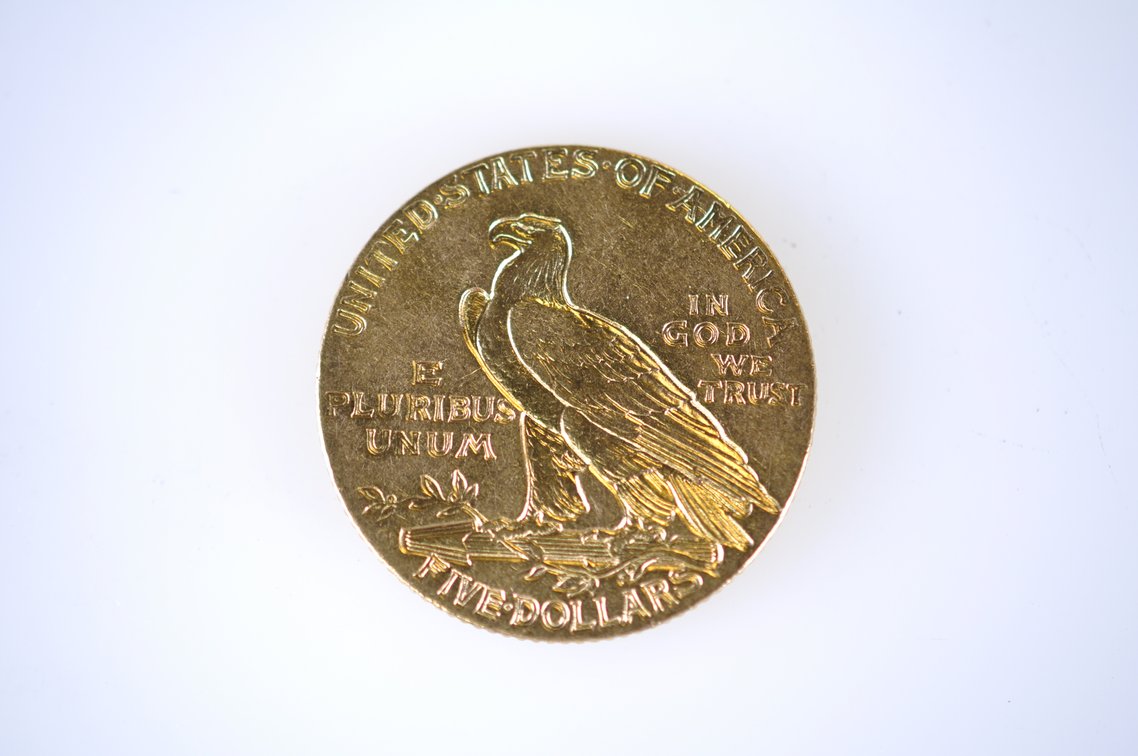 1911 Indian Head Five Dollar Gold Coin, photo 3 of 3