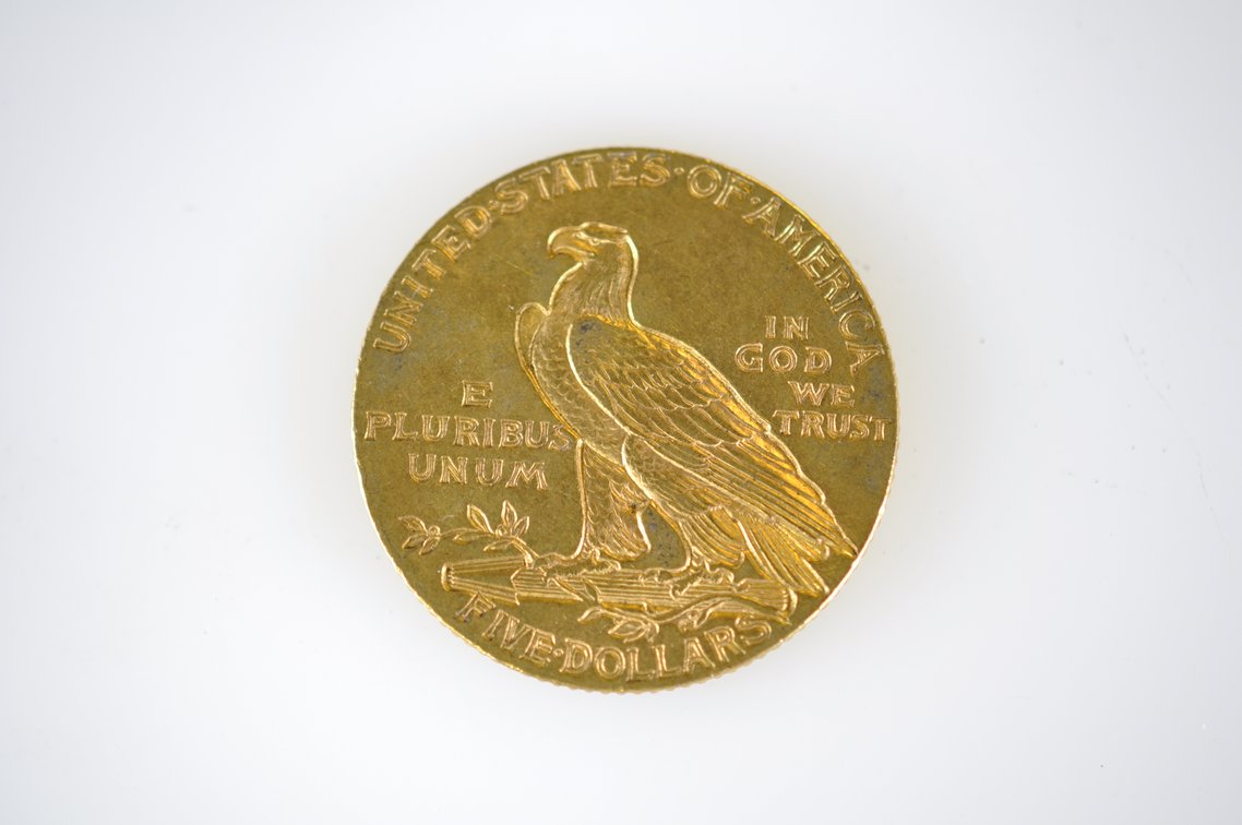 1911 Indian Head Five Dollar Gold Coin, photo 4 of 4