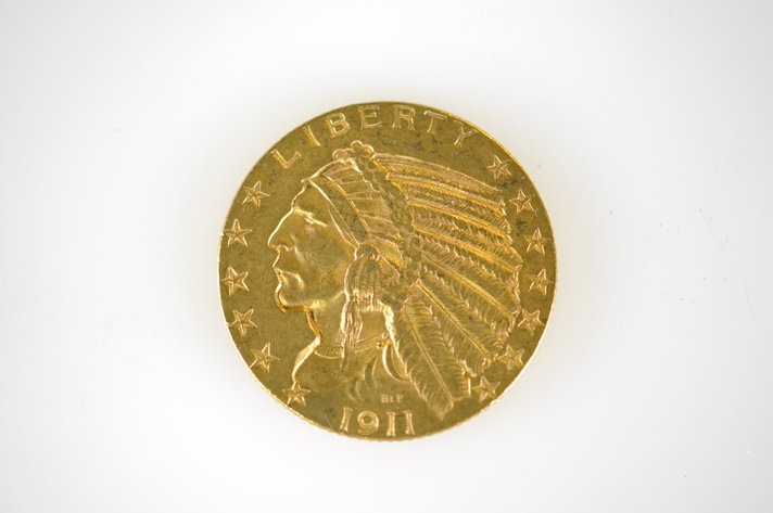 1911 Indian Head Five Dollar Gold Coin