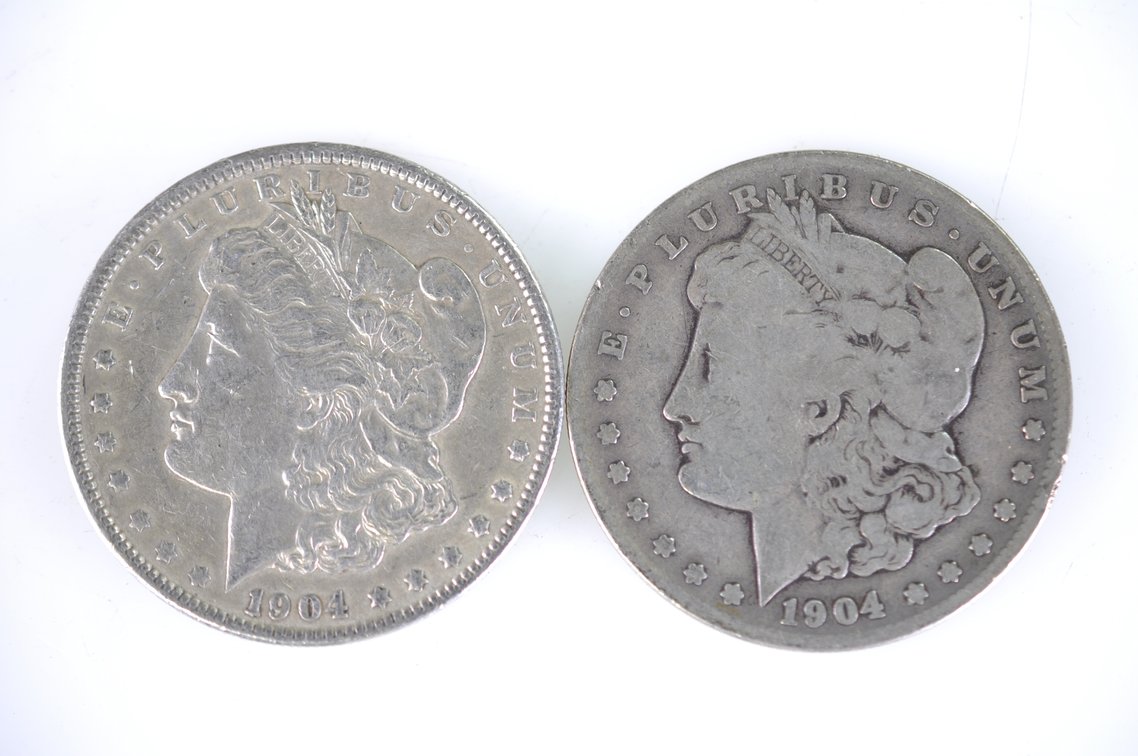 1901, 1902, and 1904 Morgan Silver Dollars, photo 4 of 9