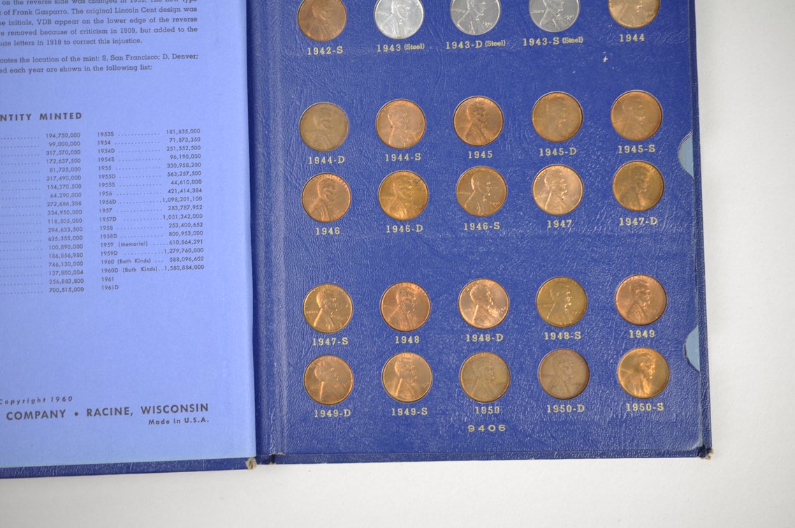 1909-1974 Wheat and 1941-1974 Lincoln Books of Pennies, photo 5 of 20