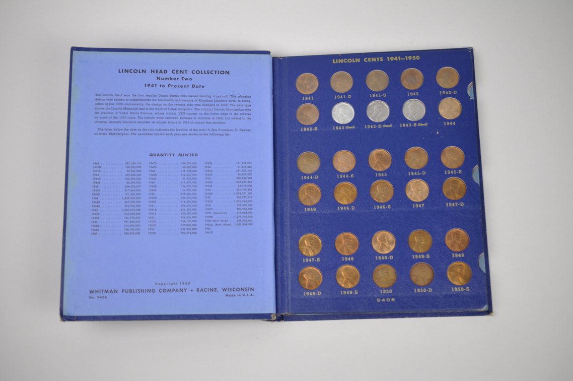 1909-1974 Wheat and 1941-1974 Lincoln Books of Pennies, photo 3 of 20